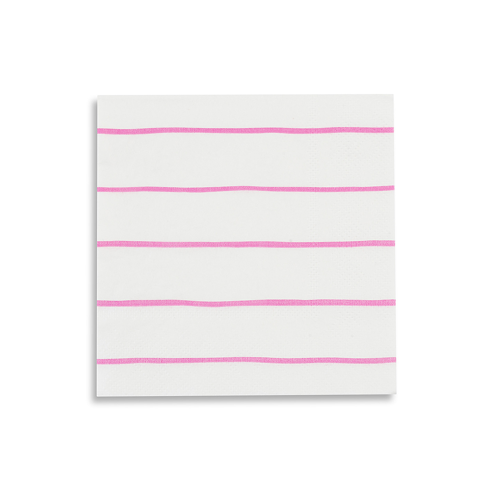 Cerise Frenchie Striped Petite Napkins