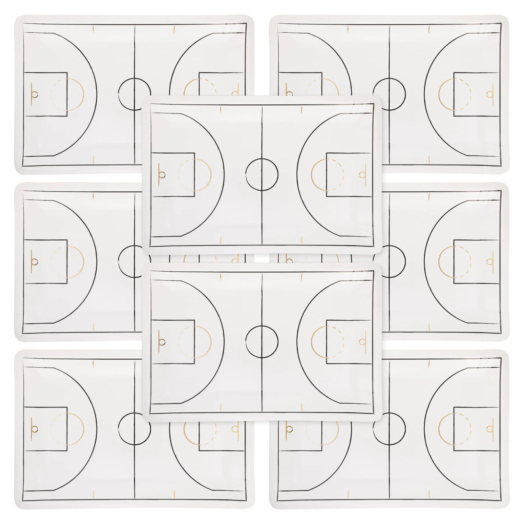 Basketball Court Shaped Paper Plate