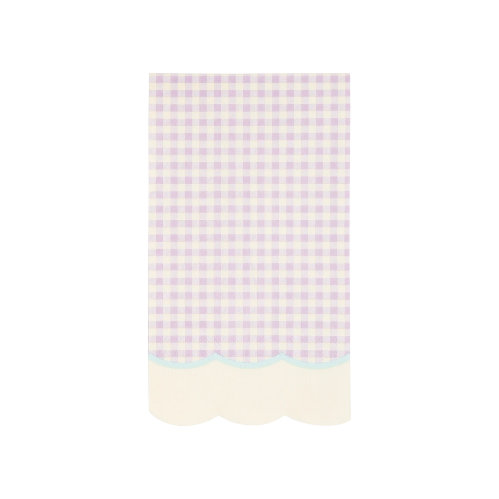 Gingham Scallop Fringe Paper Dinner Napkin Set