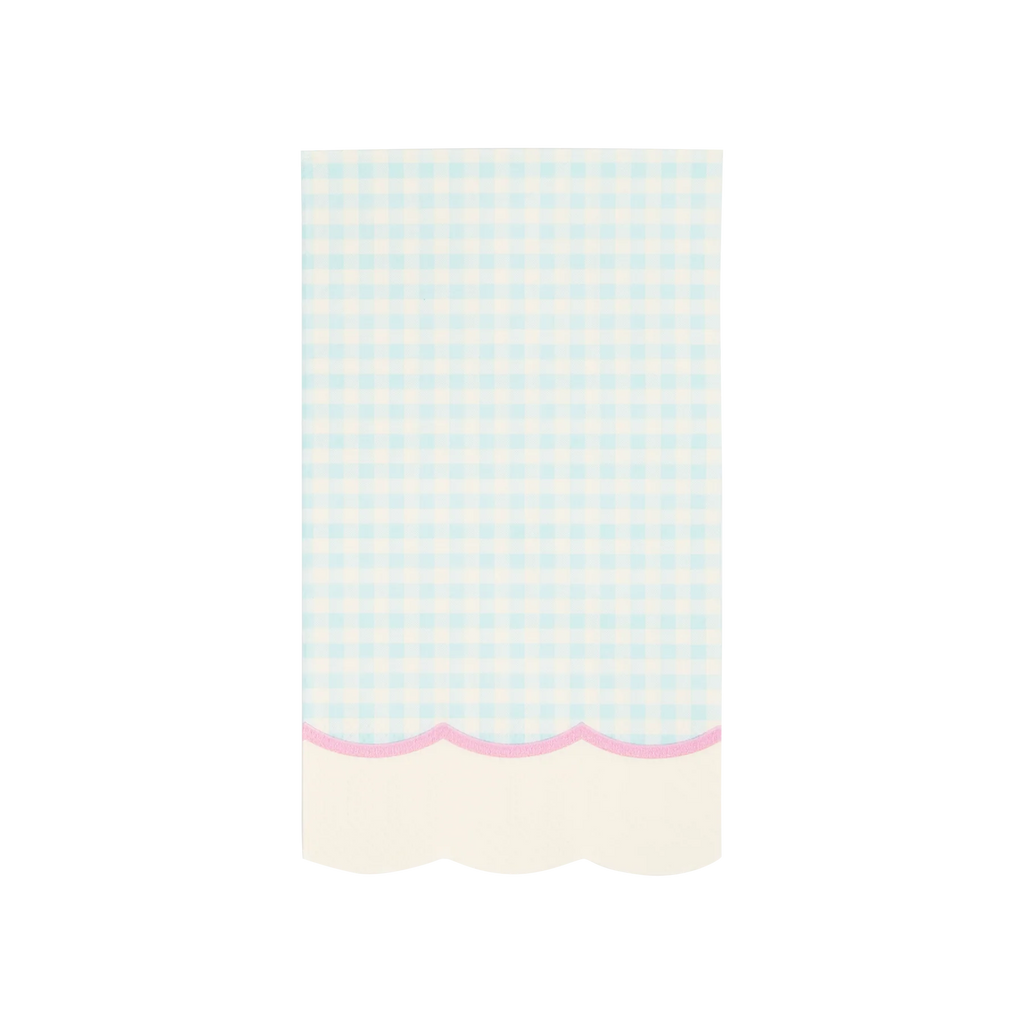 Gingham Scallop Fringe Paper Dinner Napkin Set