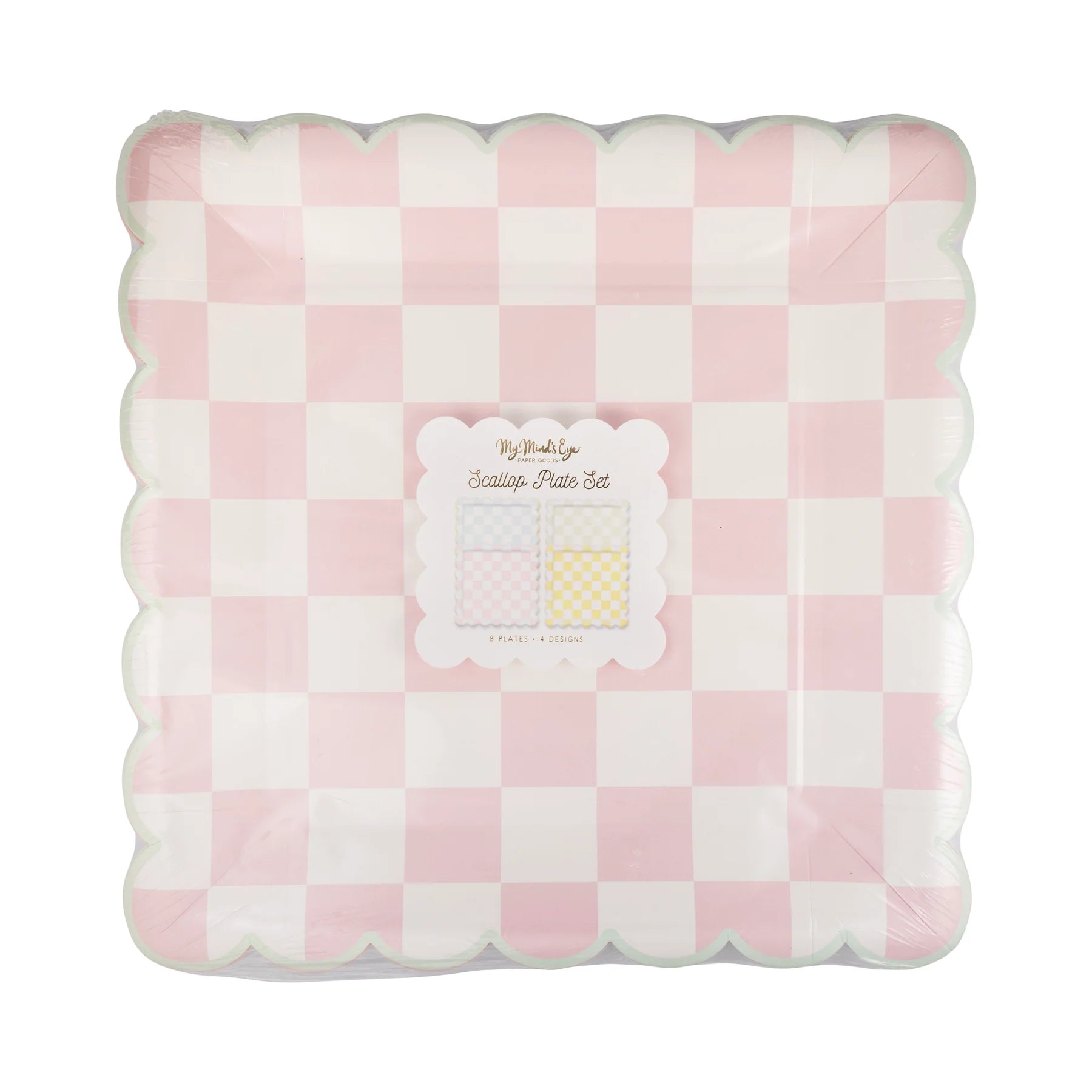 Checked Square Scallop Plate Set