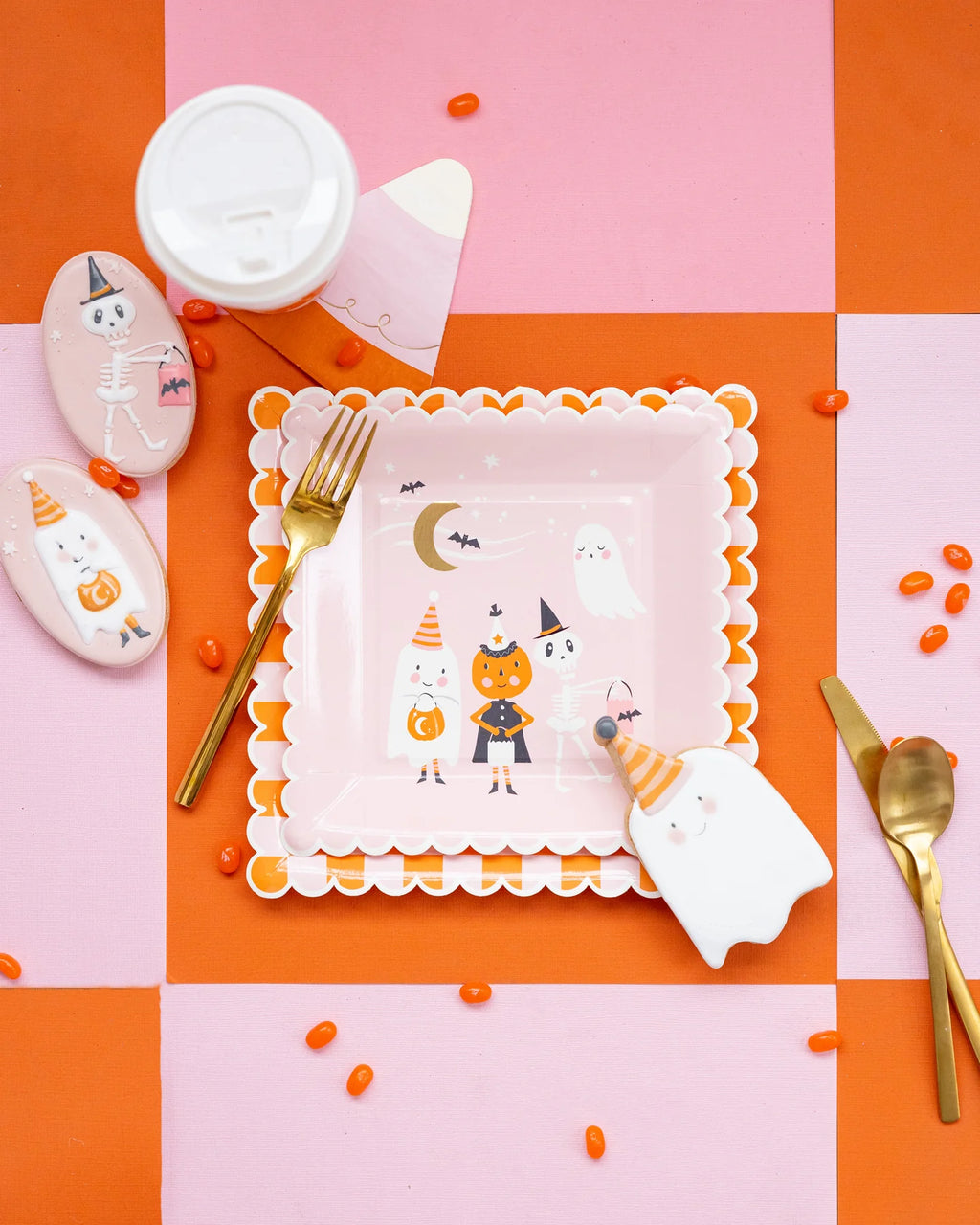 Ghoul Gang Checkered Paper Plate