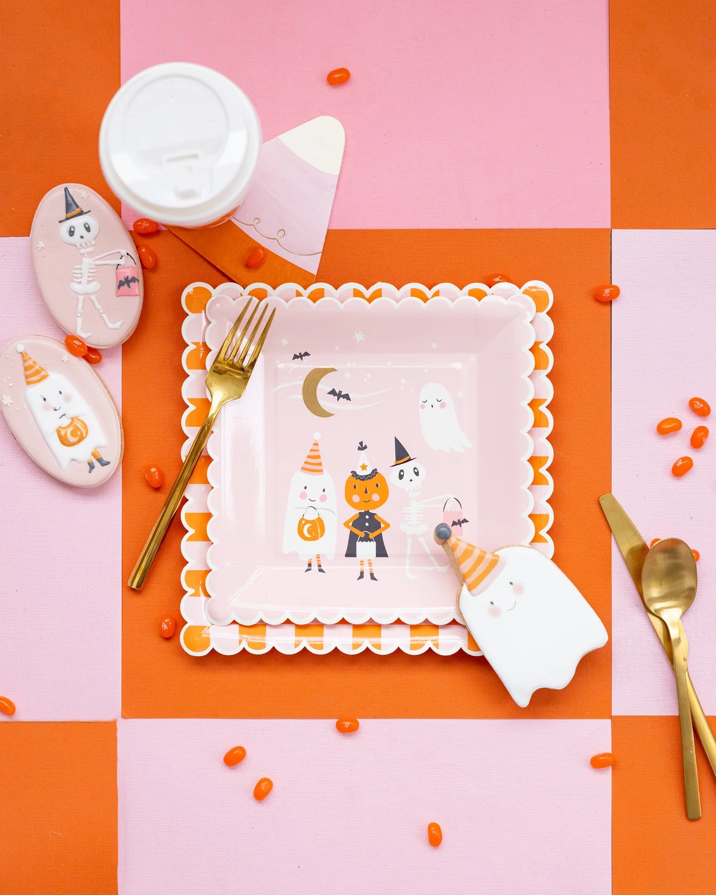 Ghoul Gang Checkered Paper Plate
