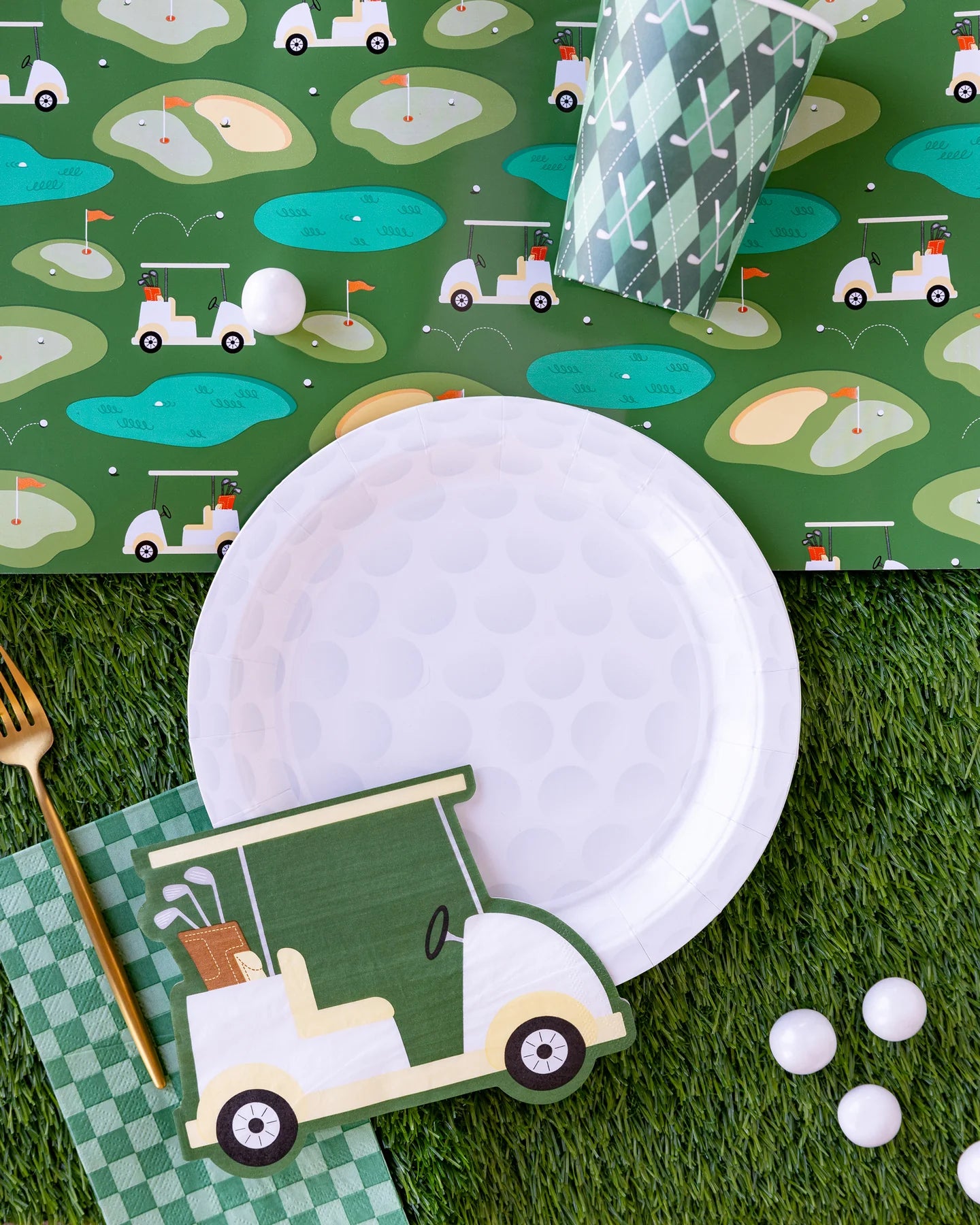 Golf Plaid Paper Cups