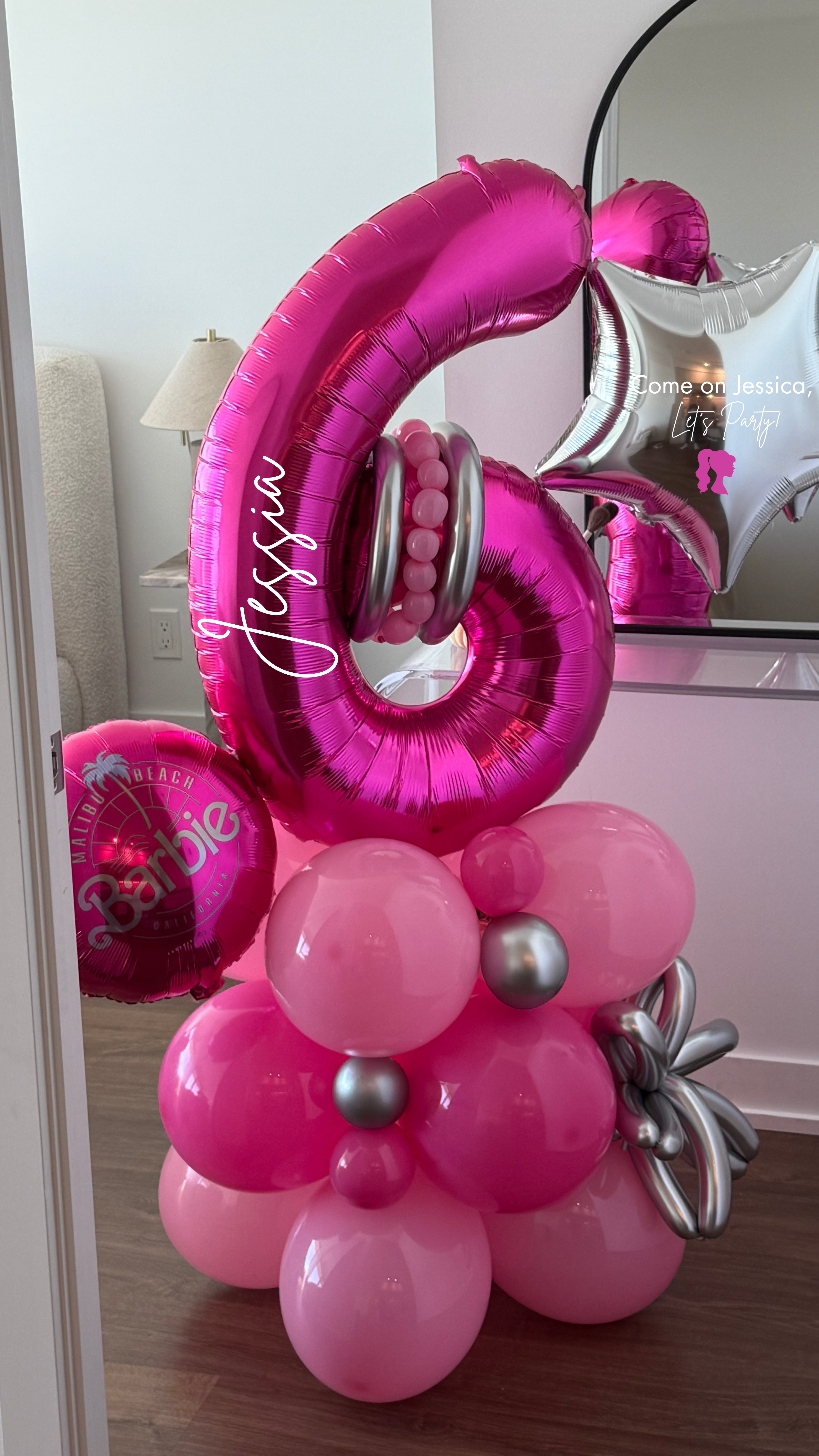 Barbie Number Balloon Arrangement