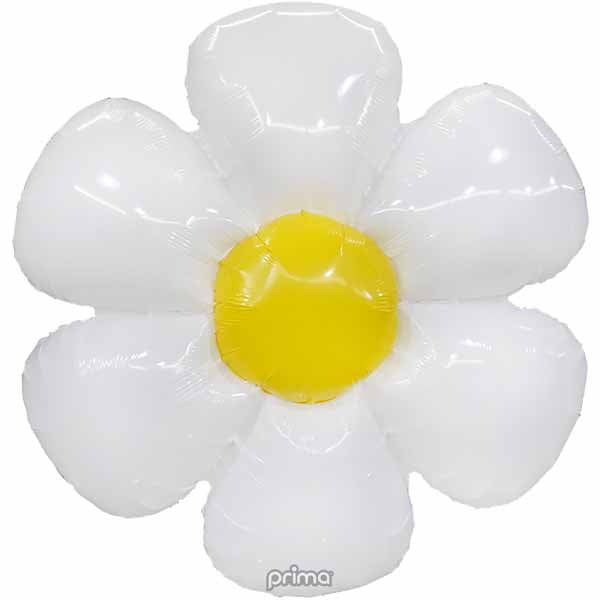 White Daisy Balloon 34"
