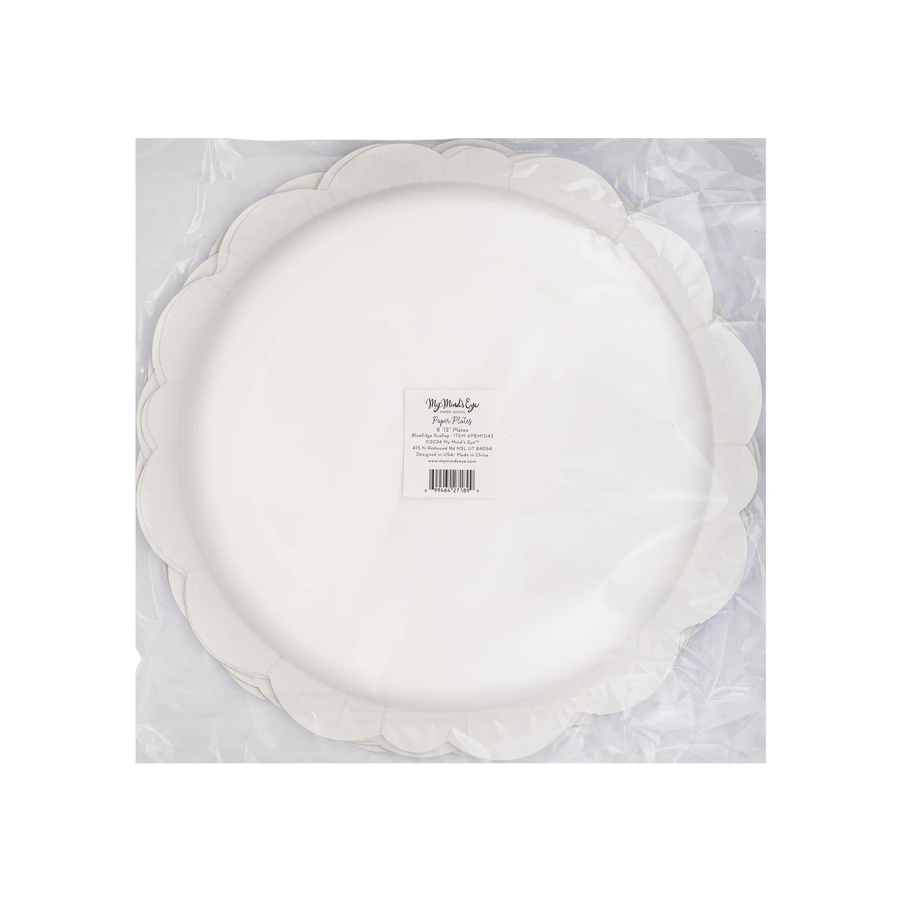 Pembroke Cream with Blue Edge 12" Paper Plate