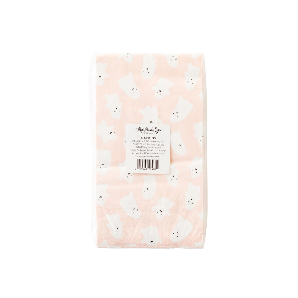 Scattered Pink Ghosts Paper Dinner Napkin