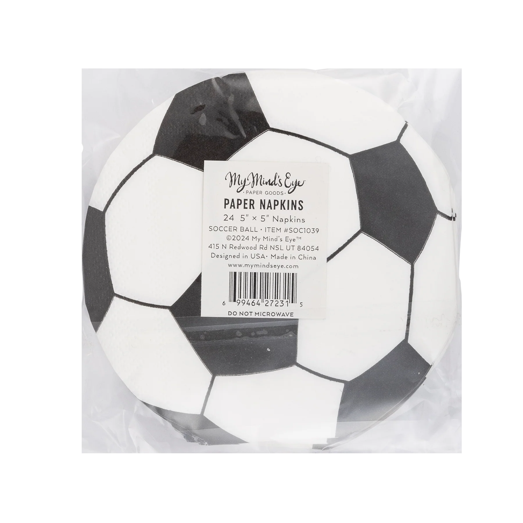 Soccer Ball Shaped Paper Cocktail Napkin