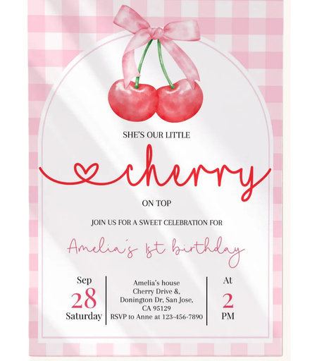 Cherry Party Invitation #4