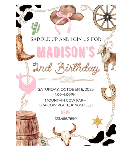 Digital Western Invitation #1