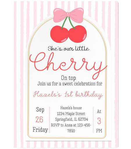 Cherry Party Invitation #1