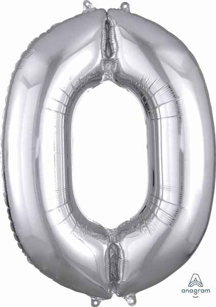 Silver Number Ballons