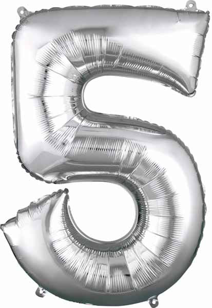Silver Number Ballons