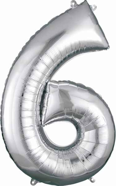 Silver Number Ballons
