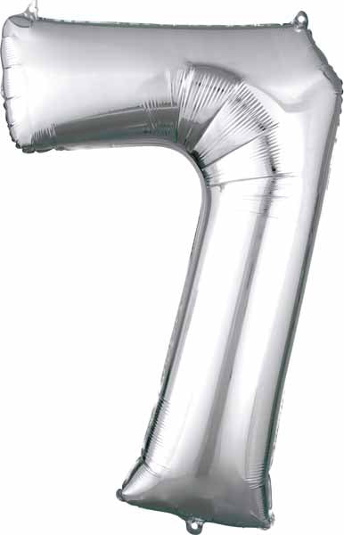 Silver Number Ballons