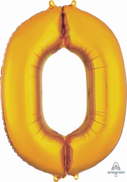 Gold Number Ballons