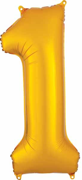 Gold Number Ballons