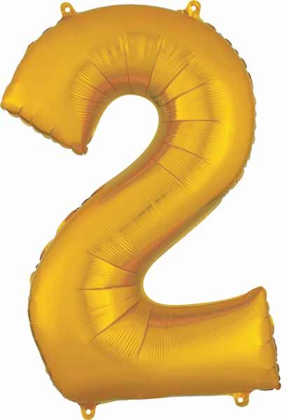 Gold Number Ballons