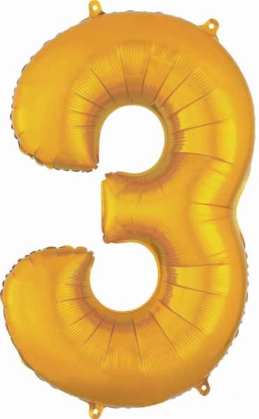Gold Number Ballons