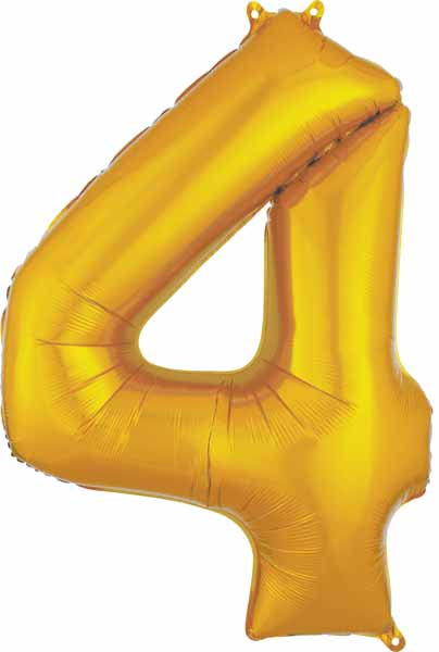Gold Number Ballons