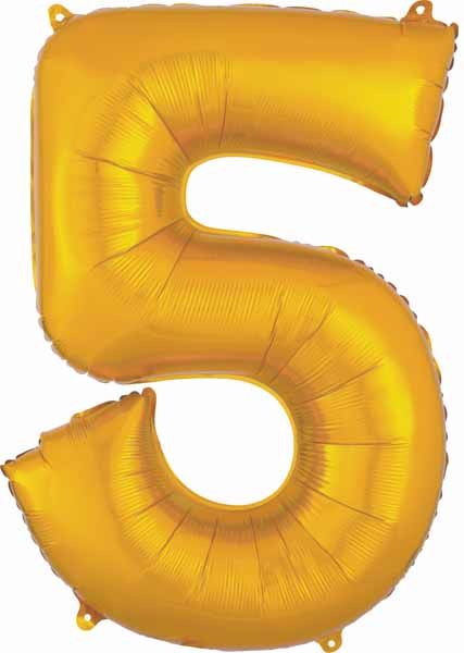 Gold Number Ballons