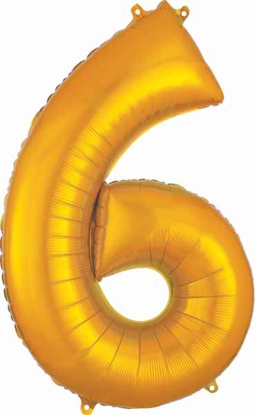 Gold Number Ballons