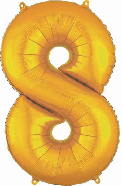 Gold Number Ballons