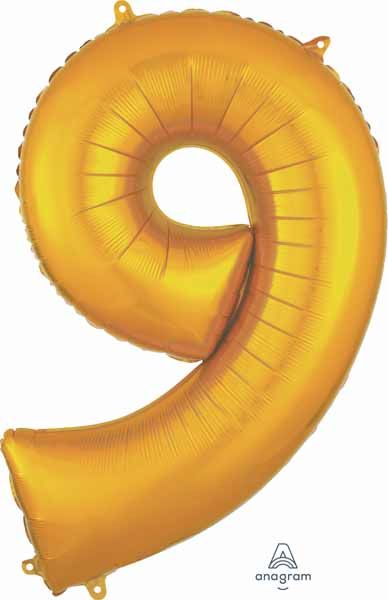 Gold Number Ballons