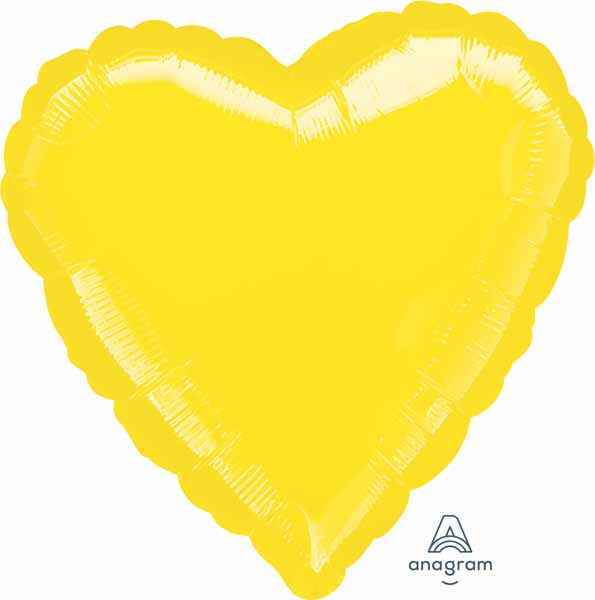 Yellow Heart Balloon 18"