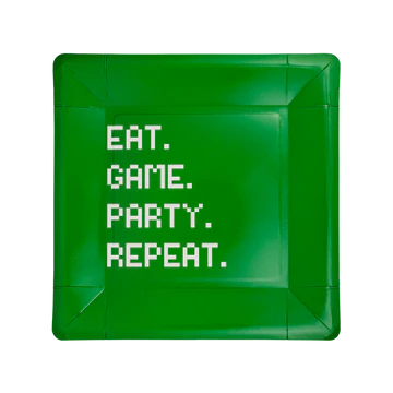 Eat Game Party Square Paper Plate