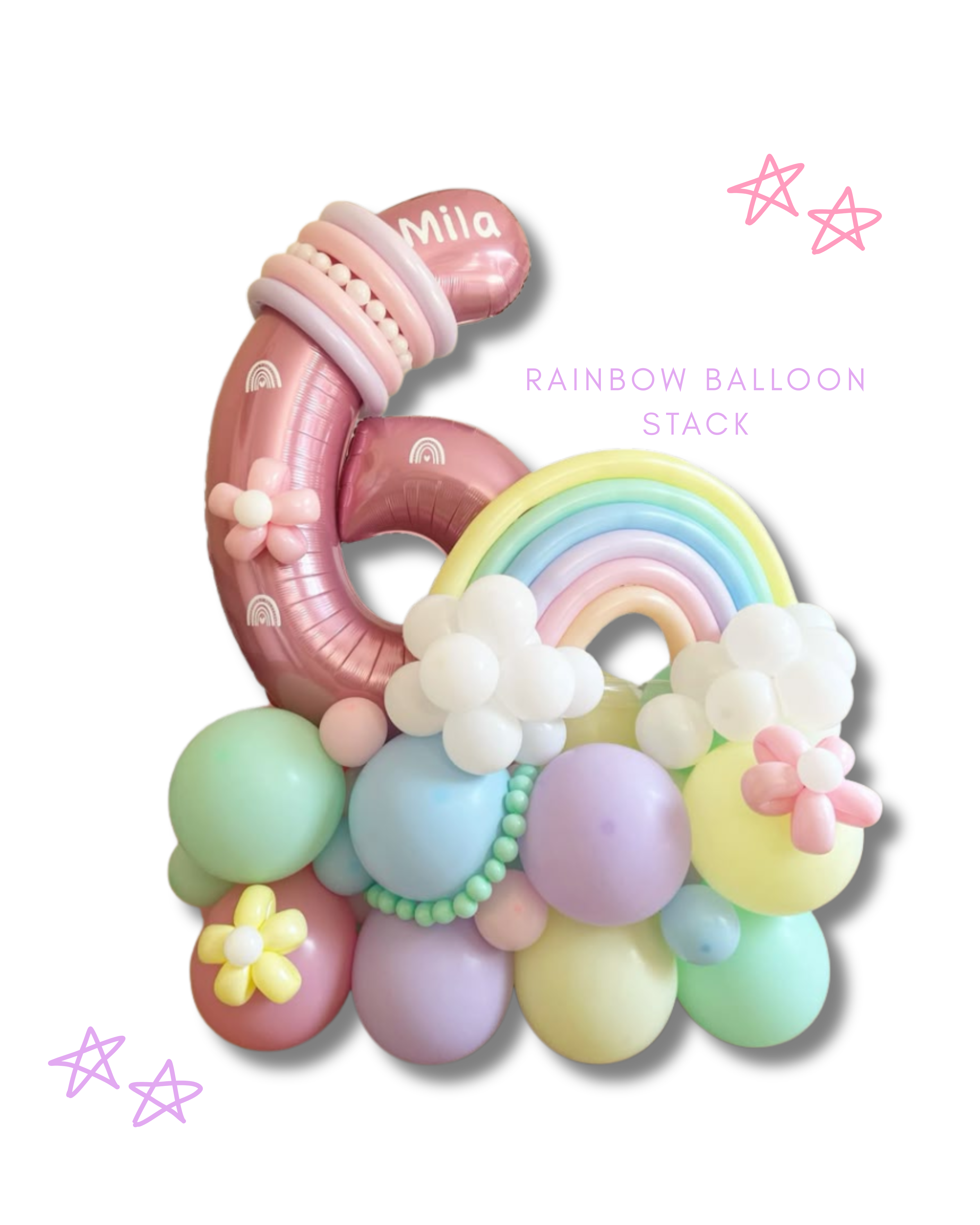 Rainbow Balloon Number Stack