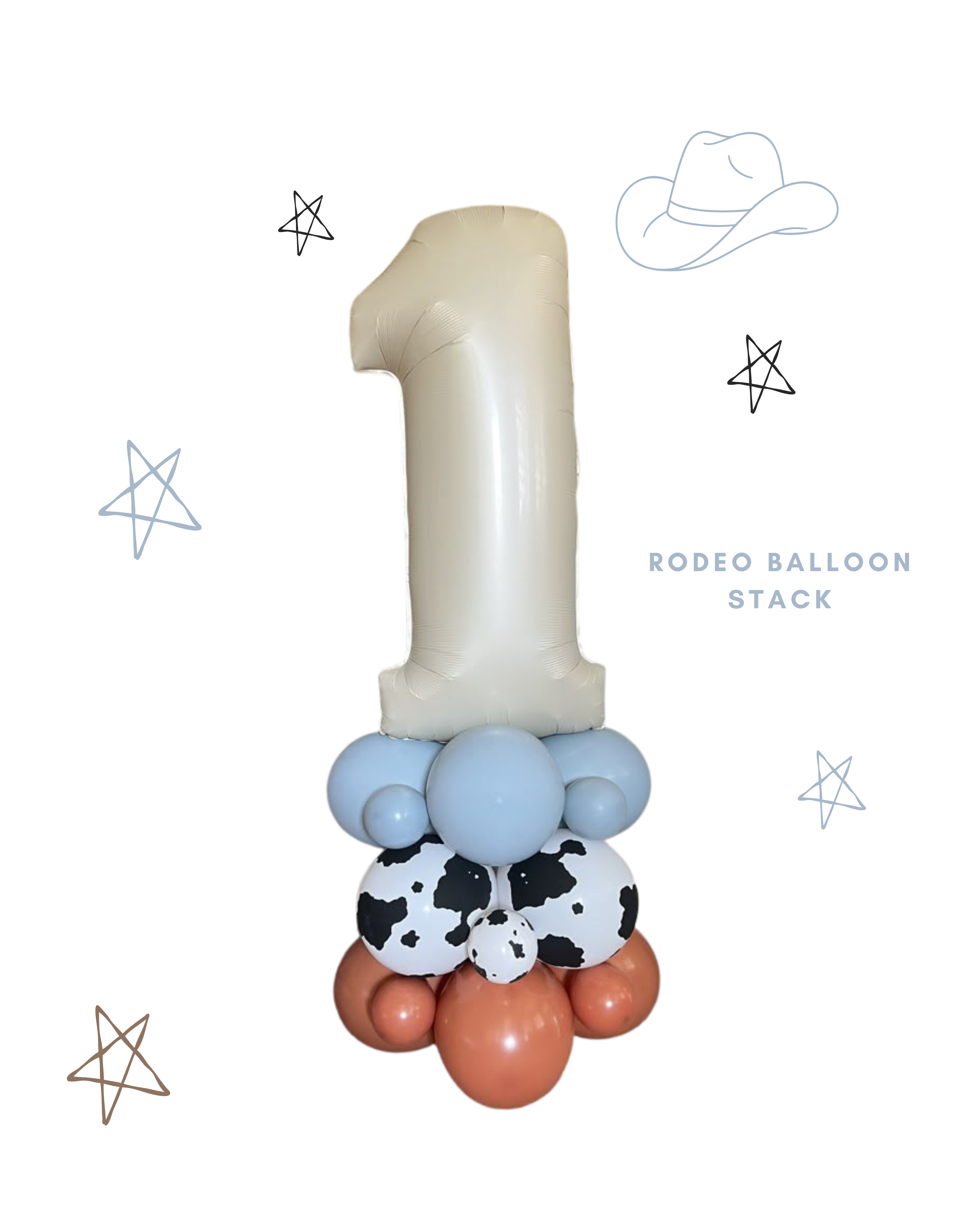 Rodeo Number Balloon Stack