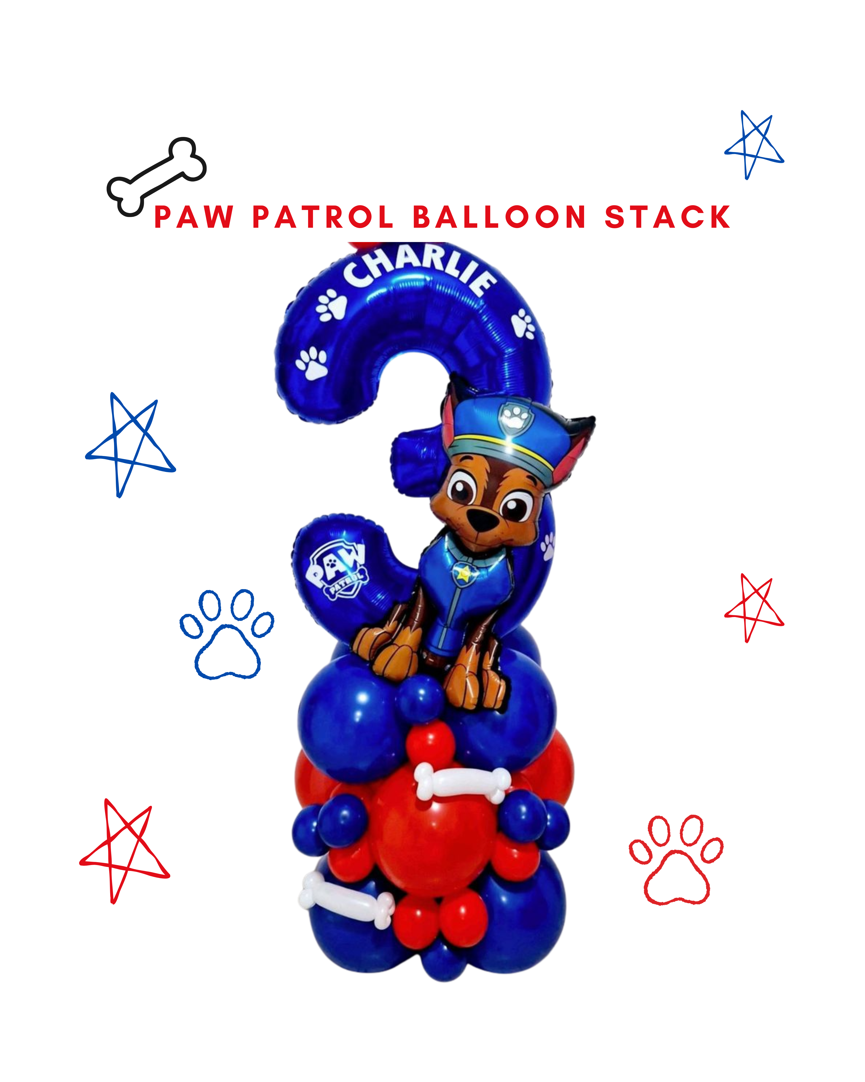 Paw Patrol Number Balloon Stack