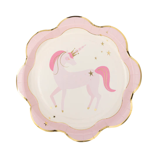 Pink Unicorn Ruffle Edge Plate